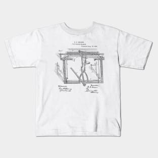 Type Writing Machine Vintage Patent Hand Drawing Kids T-Shirt